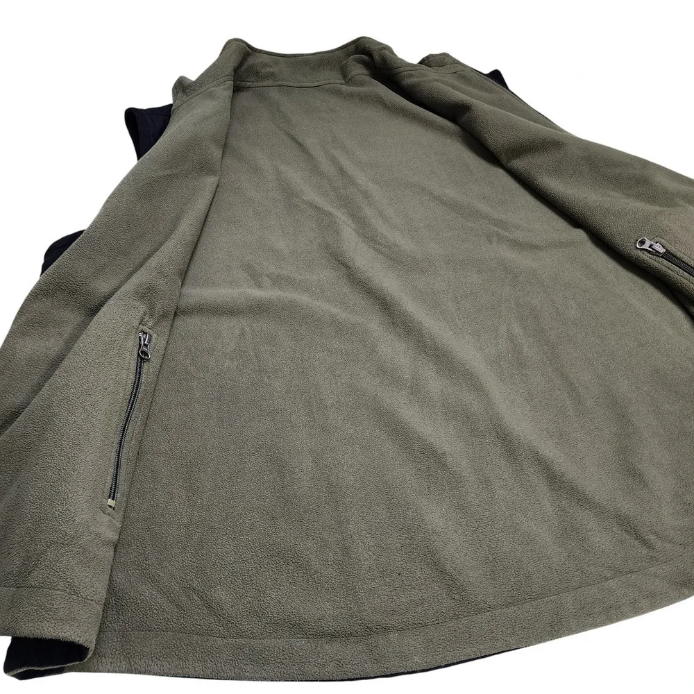 GAP Mens Fleece Lined Reversible Vest Size XL Black Green Full Zip Vintage Y2K - Picture 9 of 12